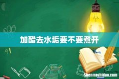 加醋去水垢要不要煮开