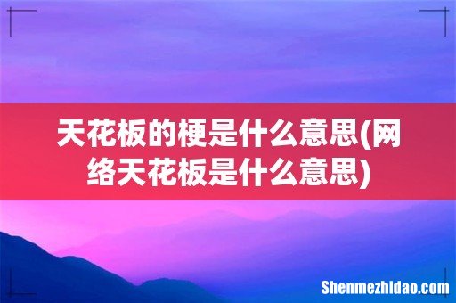 网络天花板是什么意思 天花板的梗是什么意思
