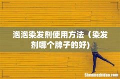 泡泡染发剂使用方法（染发剂哪个牌子的好)