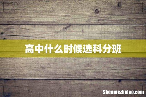 高中什么时候选科分班