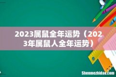 2023年属鼠人全年运势 2023属鼠全年运势