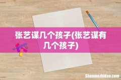 张艺谋有几个孩子 张艺谋几个孩孑