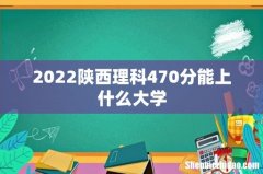 2022陕西理科470分能上什么大学