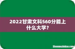 2022甘肃文科560分能上什么大学？