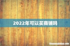 2022年可以买商铺吗