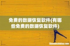 有哪些免费的数据恢复软件 免费的数据恢复软件