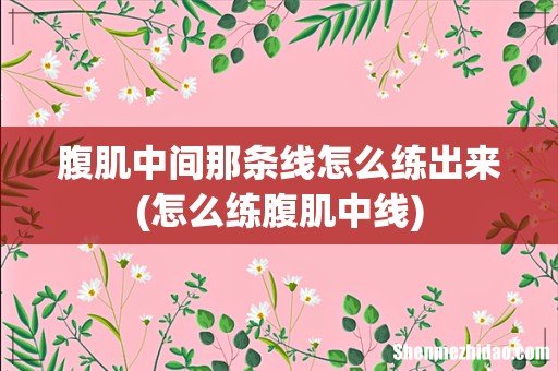 怎么练腹肌中线 腹肌中间那条线怎么练出来