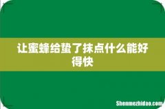 让蜜蜂给蛰了抹点什么能好得快