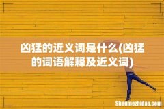 凶猛的词语解释及近义词 凶猛的近义词是什么