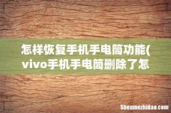vivo手机手电筒删除了怎么恢复 怎样恢复手机手电筒功能
