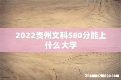 2022贵州文科580分能上什么大学