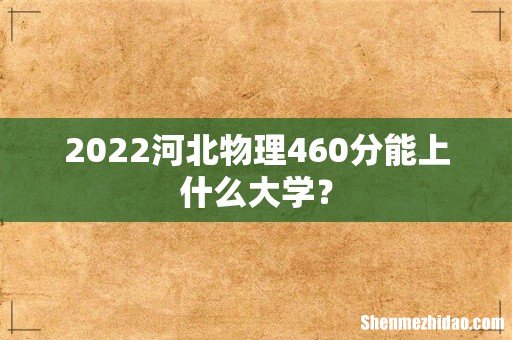 2022河北物理460分能上什么大学?