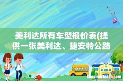 提供一张美利达、捷安特公路车详细报价表 美利达所有车型报价表