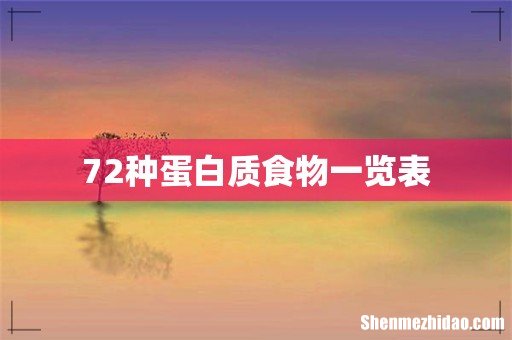 72种蛋白质食物一览表