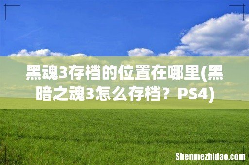 黑暗之魂3怎么存档?PS4 黑魂3存档的位置在哪里