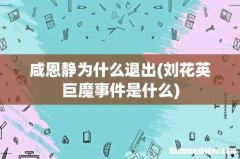 刘花英巨魔事件是什么 咸恩静为什么退出