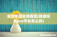 稳盛投资pro平台怎么样 金地集团金地商置