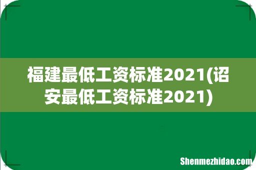 诏安最低工资标准2021 福建最低工资标准2021