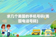 美国电话号码 求几个美国的手机号码