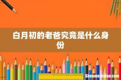 白月初的老爸究竟是什么身份
