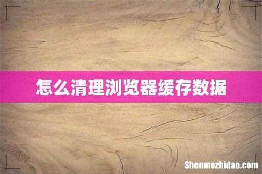 怎么清理浏览器缓存数据