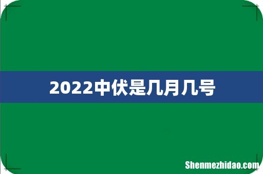 2022中伏是几月几号