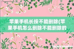 苹果手机怎么删除不能删除的软件怎么办啊 苹果手机长按不能删除