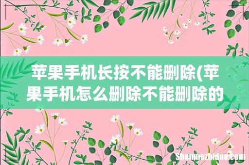 苹果手机怎么删除不能删除的软件怎么办啊 苹果手机长按不能删除
