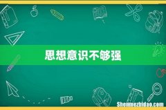 思想意识不够强
