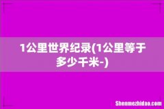 1公里等于多少千米- 1公里世界纪录