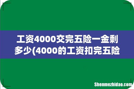 4000的工资扣完五险一金还能剩多少 工资4000交完五险一金剩多少