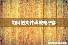 如何把文件弄成电子版