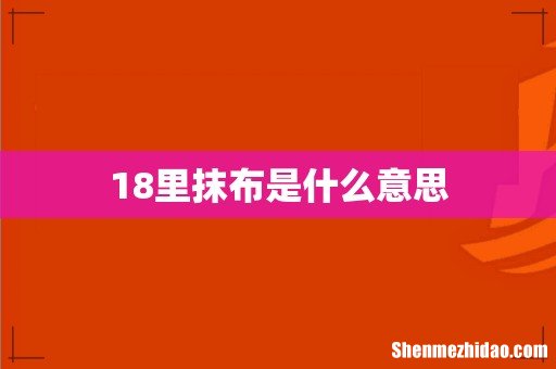 18里抹布是什么意思