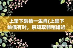 上蹿下跳偶有时，杀鸡取卵稍嫌迟.猜一生肖 上窜下跳猜一生肖