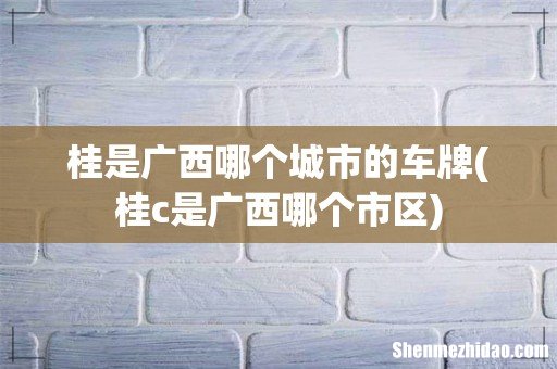桂c是广西哪个市区 桂是广西哪个城市的车牌