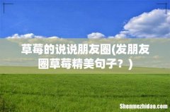 发朋友圈草莓精美句子？ 草莓的说说朋友圈