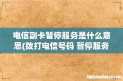 拨打电信号码 暂停服务是什么意思，给个官方得回答。 电信副卡暂停服务是什么意思