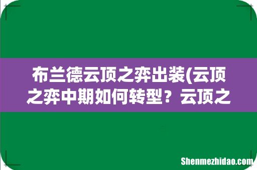 云顶之弈中期如何转型?云顶之弈四套阵容助你快速变阵 布兰德云顶之弈出装