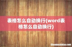 word表格怎么自动换行 表格怎么自动换行