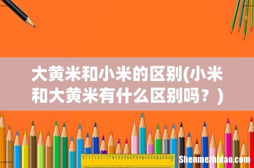 小米和大黄米有什么区别吗? 大黄米和小米的区别