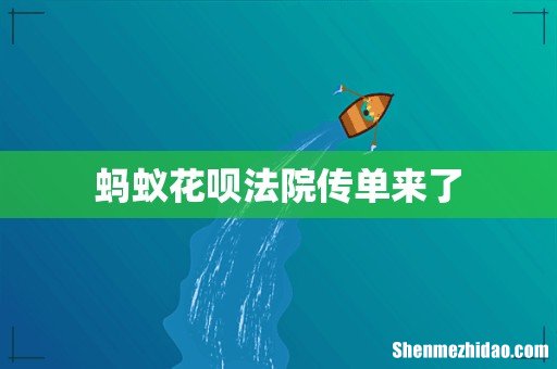 蚂蚁花呗法院传单来了