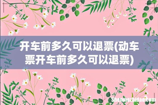 动车票开车前多久可以退票 开车前多久可以退票