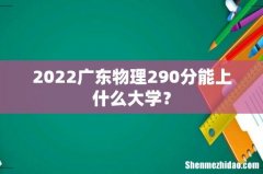2022广东物理290分能上什么大学？