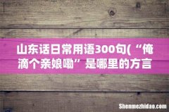“俺滴个亲娘嘞”是哪里的方言，什么意思，什么性质？ 山东话日常用语300句