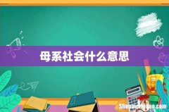 母系社会什么意思