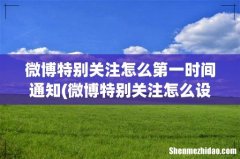 微博特别关注怎么设置提示音 微博特别关注怎么第一时间通知