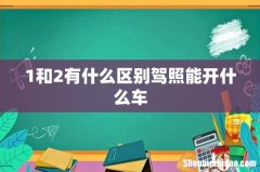 1和2有什么区别驾照能开什么车