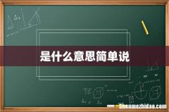 是什么意思简单说