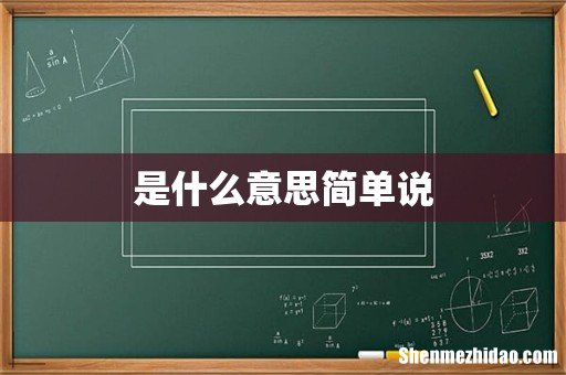 是什么意思简单说