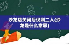 沙龙是什么意思 沙龙店关闭后仅剩二人